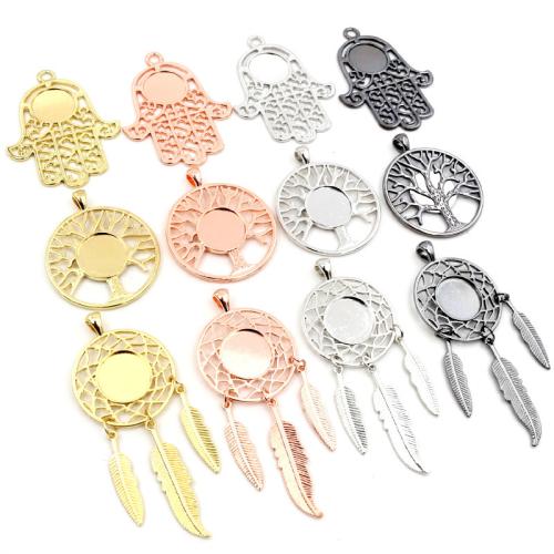 Tibetan Style Pendant Cabochon Setting, plated, DIY & different size for choice, more colors for choice, nickel, lead & cadmium free, Approx 100PCs/Bag, Sold By Bag