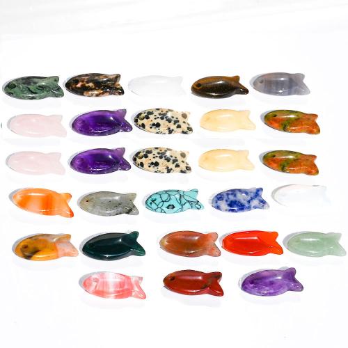 Gemstone Pendants Jewelry, Fish, DIY & different materials for choice, more colors for choice, 13x25x6mm, Sold By PC