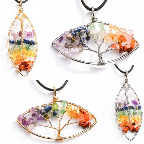 Gemstone Pendants Jewelry, with Brass & Iron, plated, DIY & different size for choice, more colors for choice, Sold By PC