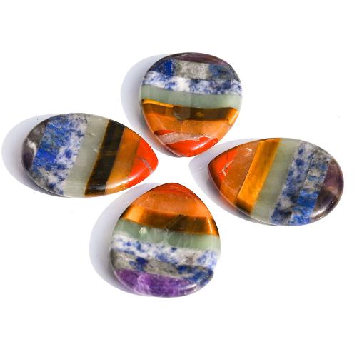 Massage Jewelry, Gemstone, Teardrop, multi-colored, 35x45x8mm, Sold By PC