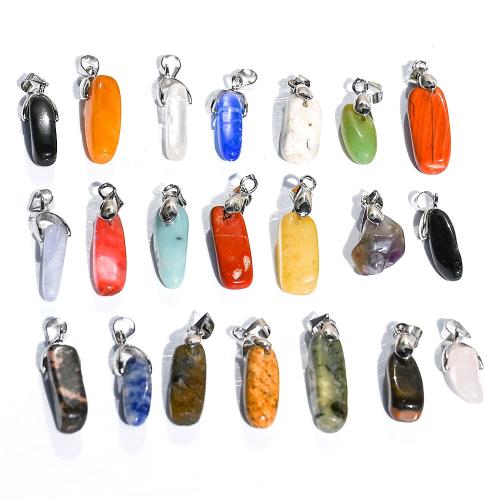 Gemstone Pendants Jewelry, with Iron, DIY & different materials for choice, more colors for choice, about:18-25mm, Sold By PC