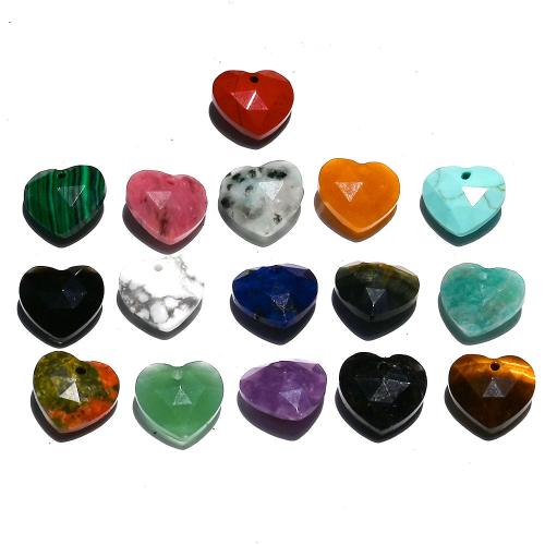 Gemstone Pendants Jewelry, Heart, DIY & different materials for choice & faceted, more colors for choice, 6x13mm, Sold By PC