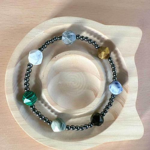 Gemstone Bracelets, Natural Stone, with Elastic Thread, Unisex, nickel, lead & cadmium free, Length:16 cm, Sold By PC