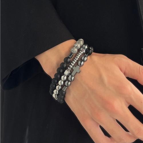 Edelstein Armbänder, Karte-Stein, mit Hämatit, unisex & verschiedene Stile für Wahl, keine, verkauft von PC