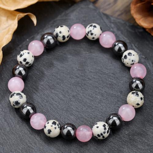 Gemstone Bracelets, Dalmatian, Unisex, mixed colors, Length:16 cm, Sold By PC