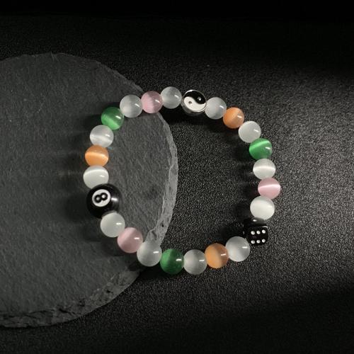 Cats Eye Bracelets, with Tibetan Style & Acrylic, Unisex, mixed colors, Length:18-19 cm, Sold By PC