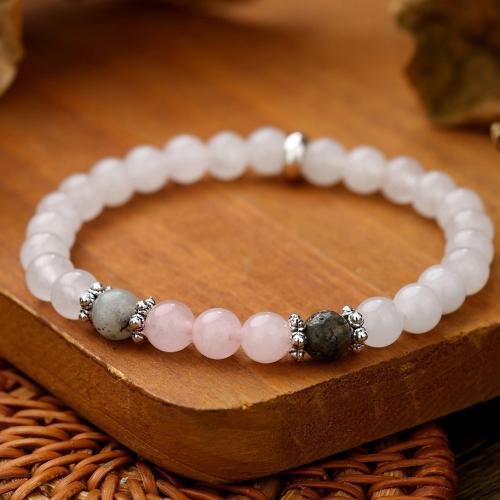 Quartz Bracelets, Clear Quartz, for woman, mixed colors, Length:16 cm, Sold By PC