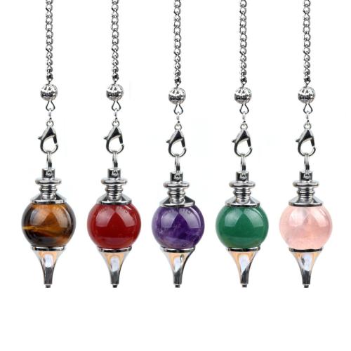 Natural Stone Pendulum, with Iron, fashion jewelry & different materials for choice, more colors for choice, Sold By PC