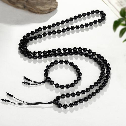 Jewelry Sets, Black Agate, with Polyester Cord, handmade, fashion jewelry & Unisex & different styles for choice, Sold By PC