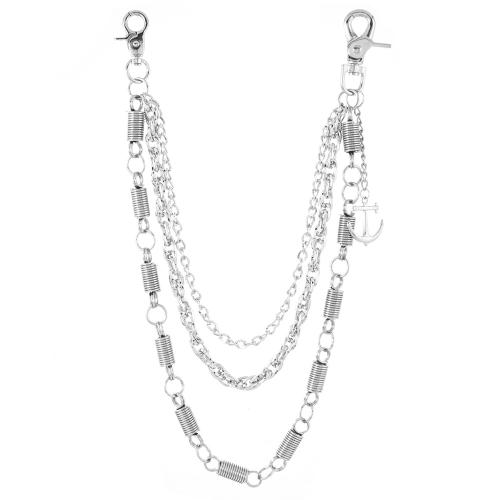 Body Chain Jewelry, Tibetan Style, with Iron, three layers & fashion jewelry & Unisex, silver color, Sold By PC