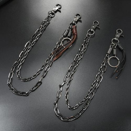 Körperschmuck-Kette, Zinklegierung, mit Kuhhaut & Eisen, Doppelschicht & Modeschmuck & unisex, keine, verkauft von PC