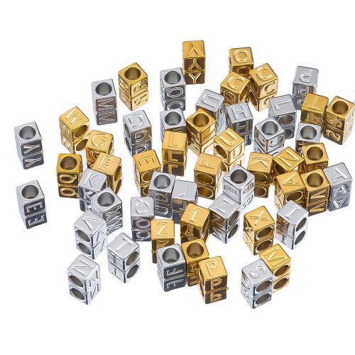 Stainless Steel Beads, 304 Stainless Steel, Square, plated, DIY & different designs for choice, more colors for choice, 10PCs/Bag, Sold By Bag