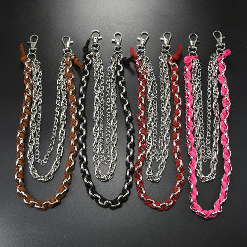 Body Chain Jewelry, Tibetan Style, with Velveteen & Iron, three layers & fashion jewelry & Unisex, more colors for choice, Sold By PC