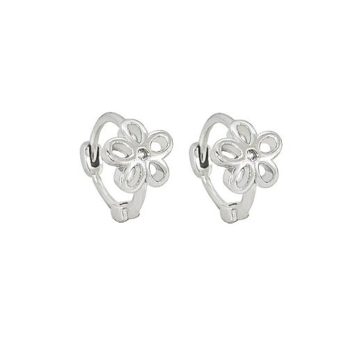 Boucles d'oreilles en laiton zircon cubique pavent, Pétales, Placage, pavé de micro zircon & pour femme, plus de couleurs à choisir, Flowers about 7mm, diameter about 8mm, Vendu par paire