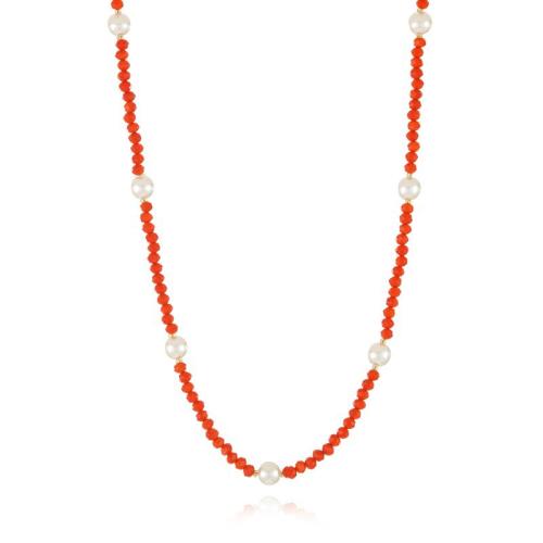 Collier de bijoux en acier inoxydable, Acier inoxydable 304, avec perle de plastique, avec 5cm chaînes de rallonge, fait à la main, bijoux de mode & pour femme, plus de couleurs à choisir, Longueur:Environ 42 cm, Vendu par PC