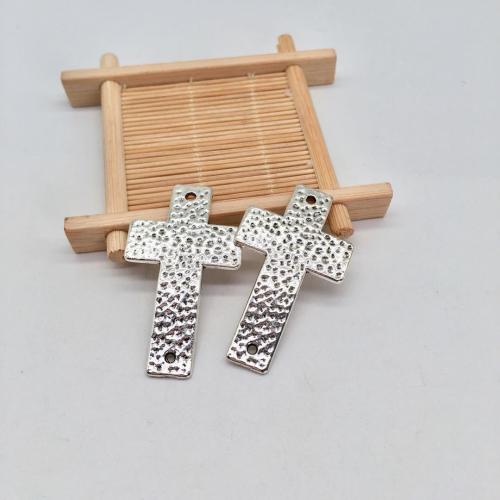 Cross Tibetan Style Connector, antique silver color plated, DIY & 1/1 loop, 50x29mm, 100PCs/Bag, Sold By Bag