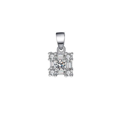 925 Sterling Silver Pendant, platinum plated, DIY & different styles for choice & with rhinestone, Sold By PC