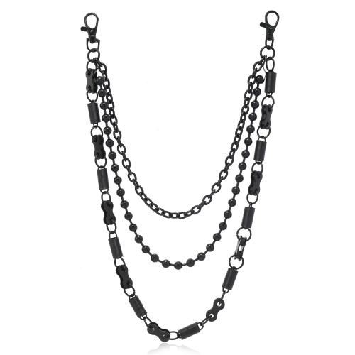 Body Chain Jewelry, Tibetan Style, with Iron, three layers & fashion jewelry & Unisex, black, Sold By PC