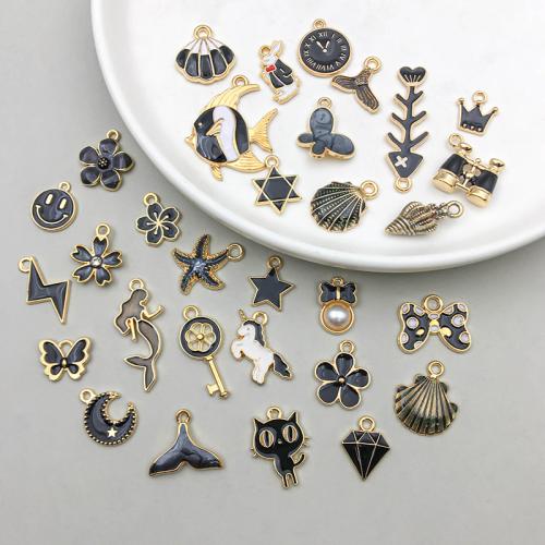 Tibetan Style Enamel Pendants, plated, DIY, 31PCs/Bag, Sold By Bag