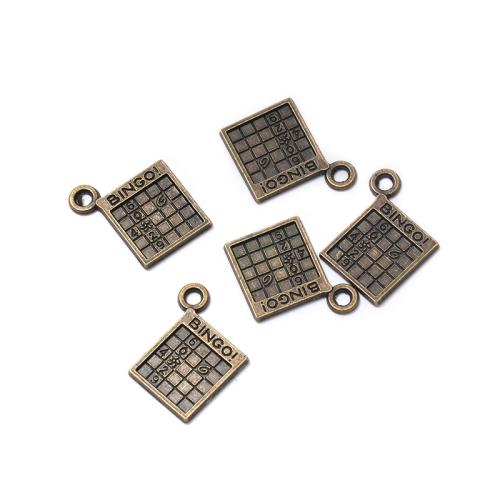 Zink-Aluminium-Anhänger, Zinklegierung, antike Bronzefarbe plattiert, DIY, 15x16x1mm, 100PCs/Tasche, verkauft von Tasche