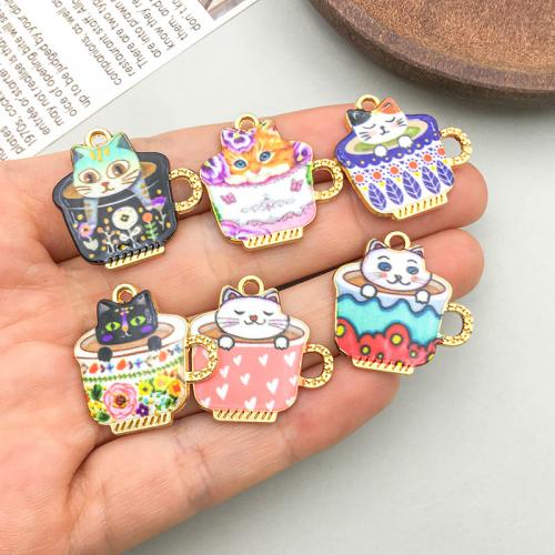 Tibetan Style Enamel Pendants, plated, DIY, more colors for choice, 23x23mm, 100PCs/Bag, Sold By Bag