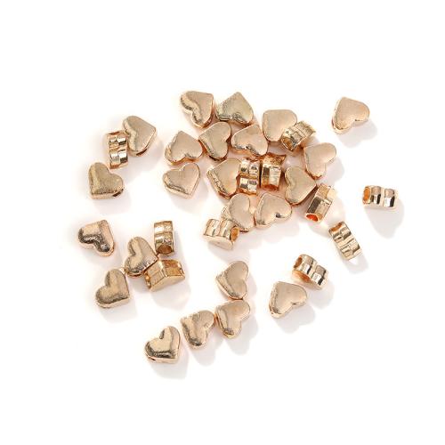 Zinklegierung Herz Perlen, KC goldfarben plattiert, DIY, 6.50x6mm, 100PCs/Tasche, verkauft von Tasche