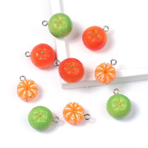 Acrylic Pendants, Orange, plated, DIY & different styles for choice, more colors for choice, 100PCs/Bag, Sold By Bag