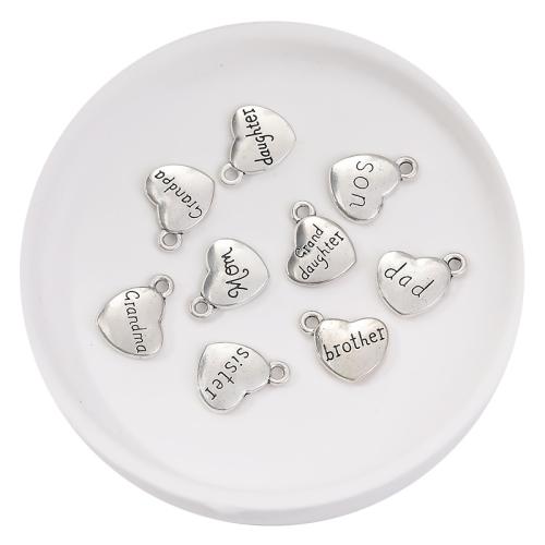 Tibetan Style Heart Pendants, plated, DIY, more colors for choice, 17.50x14mm, 100PCs/Bag, Sold By Bag