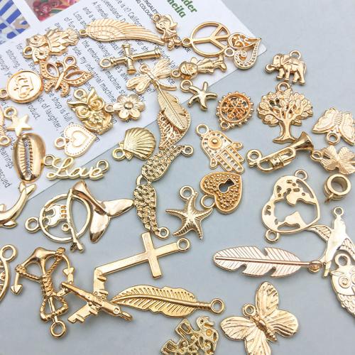 Pendentifs en alliage de zinc, plaqué de couleur d'or KC, DIY, 50PC/sac, Vendu par sac