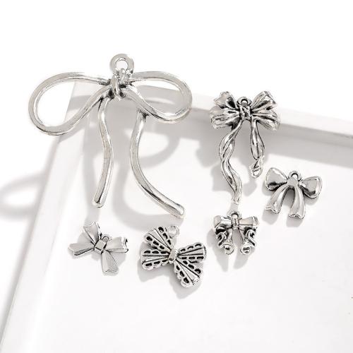 Tibetan Style Bowknot Pendants, plated, DIY & different styles for choice, more colors for choice, 100PCs/Bag, Sold By Bag