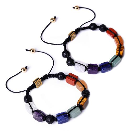 Gemstone Bracelet, with Polyester Cord, different materials for choice & Unisex, Length:Approx 6.7-9.8 Inch, Sold By PC