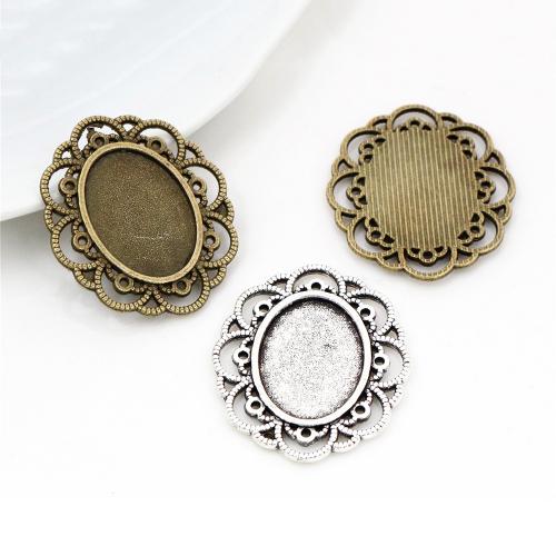 Tibetan Style Pendant Cabochon Setting, plated, DIY, more colors for choice, nickel, lead & cadmium free, inner diameter:13x18mm, Approx 100PCs/Bag, Sold By Bag