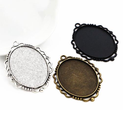 Tibetan Style Pendant Cabochon Setting, plated, DIY, more colors for choice, nickel, lead & cadmium free, inner diameter:30x40mm, Approx 100PCs/Bag, Sold By Bag