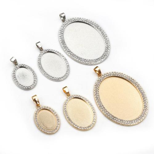 Zink-Legierung Cabochon Weissgold, Zinklegierung, oval, plattiert, DIY & verschiedene Größen vorhanden & mit Strass, keine, frei von Nickel, Blei & Kadmium, ca. 100PCs/Tasche, verkauft von Tasche