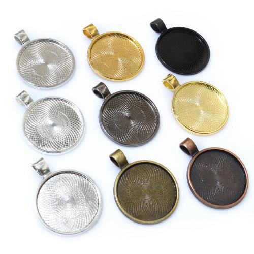 Tibetan Style Pendant Cabochon Setting, Flat Round, plated, DIY, more colors for choice, nickel, lead & cadmium free, inner diameter:25mm, Approx 100PCs/Bag, Sold By Bag