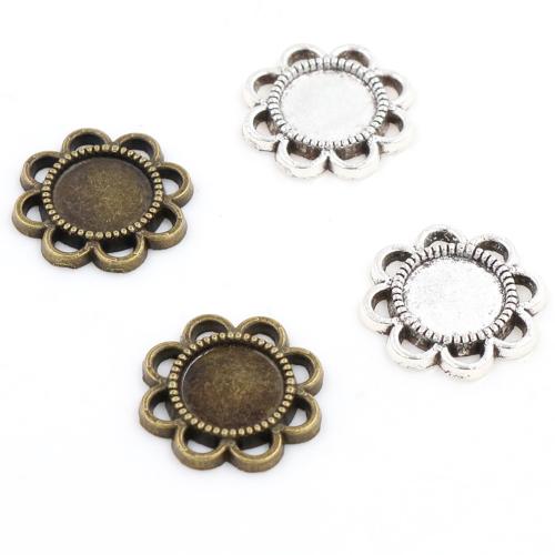 Tibetan Style Pendant Cabochon Setting, Flower, plated, DIY, more colors for choice, nickel, lead & cadmium free, inner diameter:8mm, Approx 100PCs/Bag, Sold By Bag