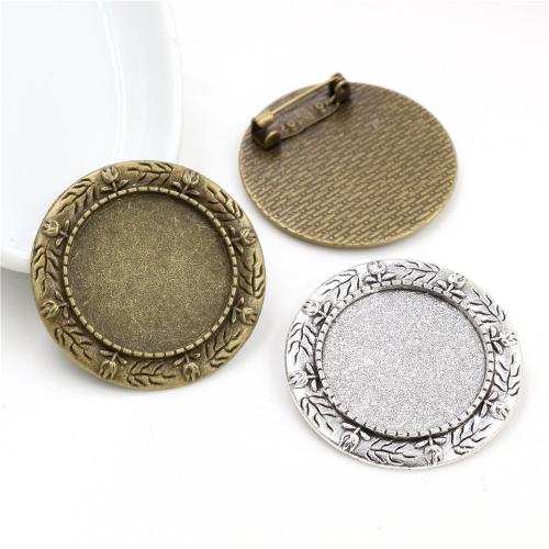 Tibetan Style Brooch Finding, plated, DIY, more colors for choice, nickel, lead & cadmium free, inner diameter:25mm, Approx 100PCs/Bag, Sold By Bag