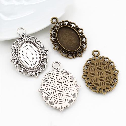 Tibetan Style Pendant Cabochon Setting, plated, DIY, more colors for choice, nickel, lead & cadmium free, inside diameter:13x18mm, Approx 100PCs/Bag, Sold By Bag