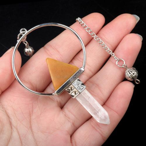 Natural Stone Pendulum, with Iron, fashion jewelry & different materials for choice, more colors for choice, nickel, lead & cadmium free, Sold By PC