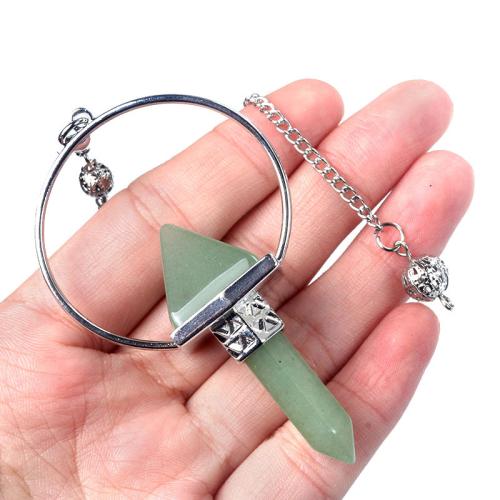 Natural Stone Pendulum, with Iron, fashion jewelry & different materials for choice, more colors for choice, nickel, lead & cadmium free, Sold By PC