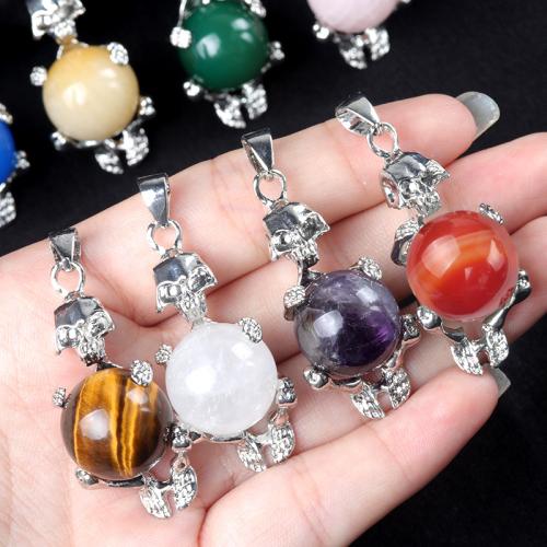 Gemstone Pendants Jewelry, Natural Stone, with Iron, DIY & different materials for choice, more colors for choice, Sold By PC