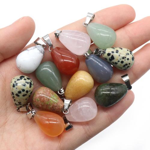 Gemstone Pendants Jewelry, Natural Stone, Teardrop, DIY & different materials for choice, more colors for choice, Sold By PC