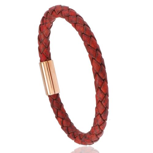 Bracelets cordon PU, cuir PU, avec Acier inoxydable 304, fait à la main, bijoux de mode & longueur différente pour le choix & unisexe, plus de couleurs à choisir, Vendu par PC