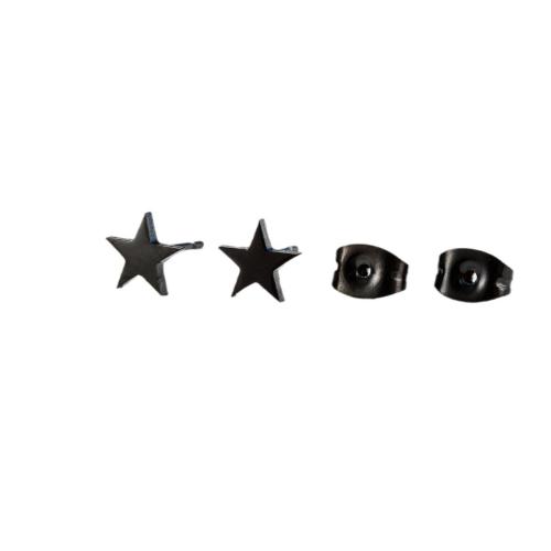 Stainless Steel Stud Earrings, 304 Stainless Steel, Star, plated, fashion jewelry & Unisex, more colors for choice, Sold By Pair