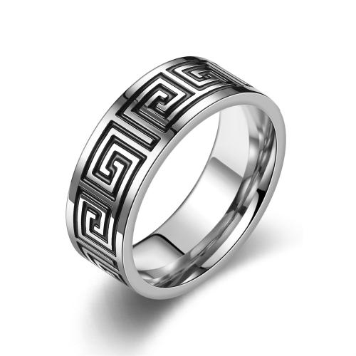 Bague en acier inoxydable, Acier inoxydable 304, Oindre, bijoux de mode & normes différentes pour le choix & pour homme, couleur originale, Vendu par PC