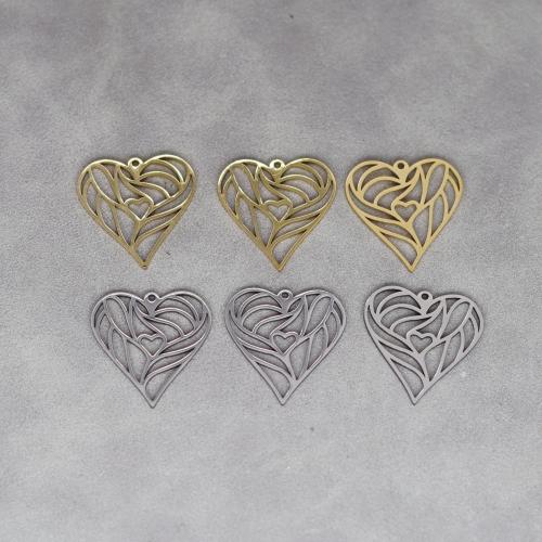 Stainless Steel Heart Pendants, 304 Stainless Steel, plated, DIY & hollow, more colors for choice, Sold By PC