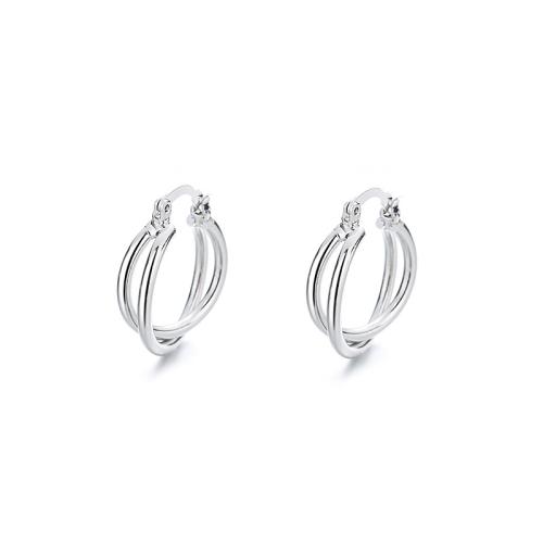 Brass Leverback Earring, plated, for woman, platinum color, 21mm, Sold By Pair