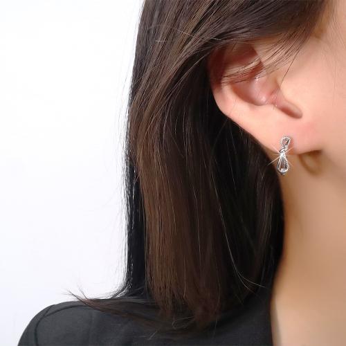 Brass Leverback Earring, plated, for woman, platinum color, 4x15mm, Sold By Pair