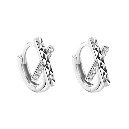 Cúbicos Circonia Pendiente Latón Micro pavimenta, metal, chapado, micro arcilla de zirconia cúbica & para mujer, color de platina, 13mm, Vendido por Par