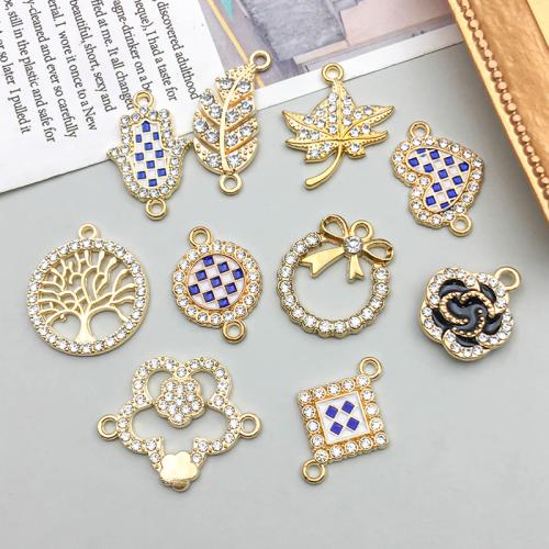 Tibetan Style Enamel Pendants, plated, DIY & different styles for choice & with rhinestone, more colors for choice, 100PCs/Bag, Sold By Bag